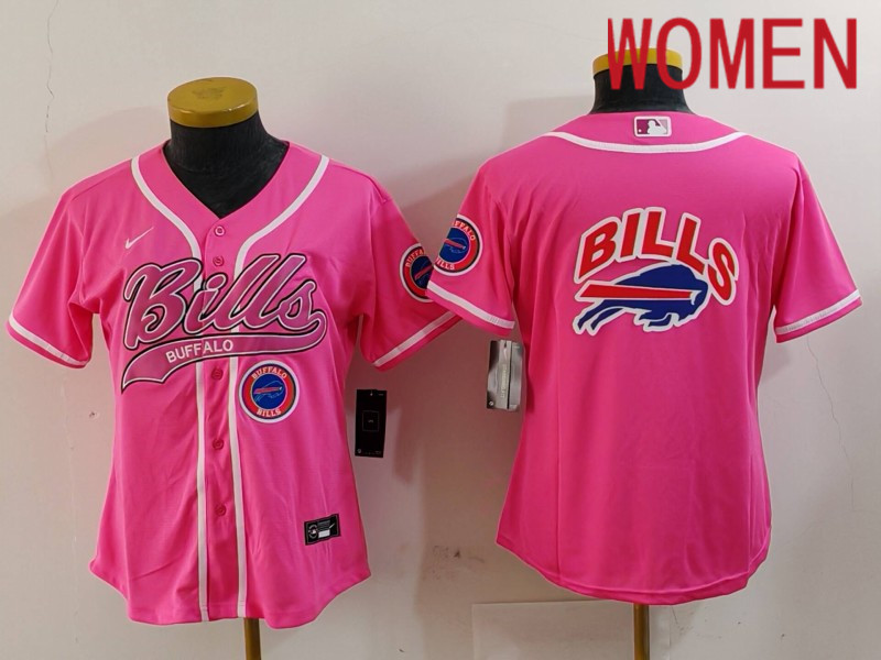 Women Buffalo Bills Blank Pink Joint Name 2024 Nike Limited NFL Jersey style 9122